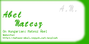 abel matesz business card