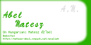 abel matesz business card